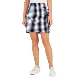 Charter Club Petite Large Gingham Skort NWT Waist Smoothing PL